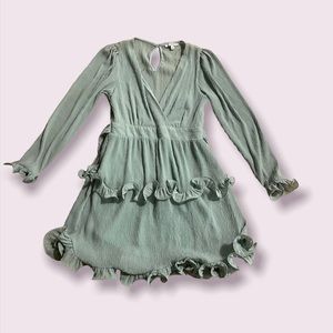 Ruffle Dress: mint green. Size S.
